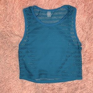 BEYOND YOGA turquoise colored mesh tank!